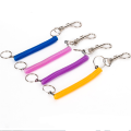 Spiral Spring Keyring Stretchy Spiral Retractable Keychain Colourful Plastic Keyholder with Metal Belt Clip